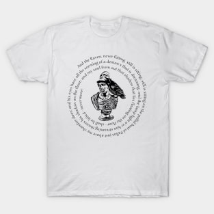 Edgar Allan Poe Raven Poem - Bust Of Pallas Athena 1 T-Shirt